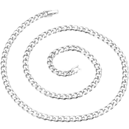 Ostantin Cuban necklace for men, high-end, handsome, trendy titanium steel clavicle chain, birthday and Valentine's Day gift for boyfriend and husband. Cuban necklace - about 6MM thick and 60CM long (approximately below the collarbone)