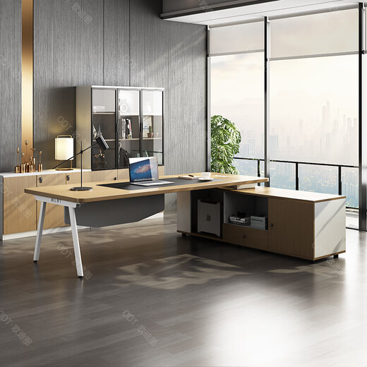 OUDITU Desk Boss Desk Simple Modern Office Furniture President Manager Office Desk and Chair Combination Single Executive Desk Walnut Wood 1.8 Meter Boss Desk