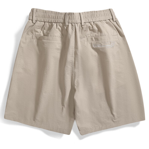 Tanzen mit dem Wolf [weicher Textur Stoff] Bubble Garn Casual Shorts 2025 Sommer Neue Männer-hautfreundliche Fünf-Punkte-Hosen 4027 Khaki 701 l (175)