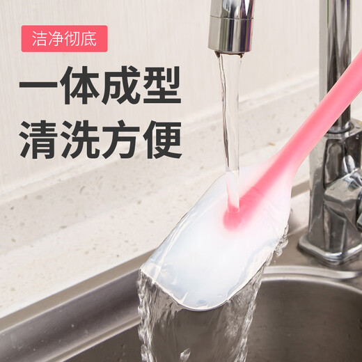 Mengyier silicone spatula integrated spatula baking tool cutter cream scraper household anti-scratch shovel new pink large size 1 piece