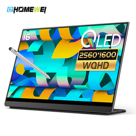 EHOMEWEI MONITEUR PORTABLE 2,5K de 16 pouces, Swittpop Switpop de l'ordinateur portable PS5 Expansion externe Écran secondaire Q3