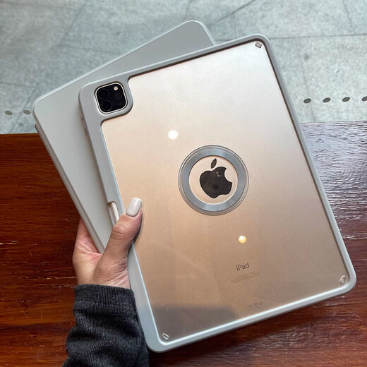 VXJ730磁吸适用苹果ipadpro保护套2024air6笔槽10代10.9亚克力书本9.7平板10.2透明12.9防弯壳13硅胶5 磁吸款【加厚亚克力丨超强磁力】灰色 iPad Air6/iPad