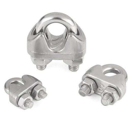 Jinggong (JINGGONG) 304 stainless steel wire rope chuck, wire rope chuck, U-shaped lock buckle, rope tightener, wire clamp 10mm (suitable for 10mm wire rope) (1 piece)