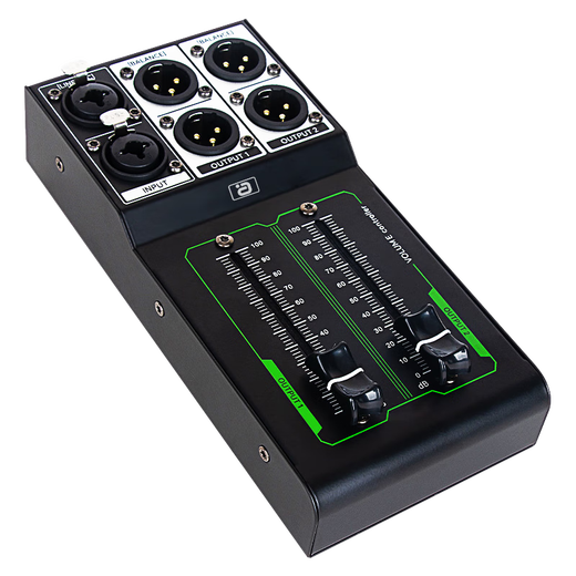 Ayin volume controller, one in and two out, passive preamp connection, mixer, MIC microphone, XLR balanced input and output, lossless sound quality, black MC400, official standard configuration