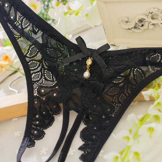 Jiumu Yadai sexy underwear women's underwear sexy pajamas lace open hollow see-through thong one size fits all black