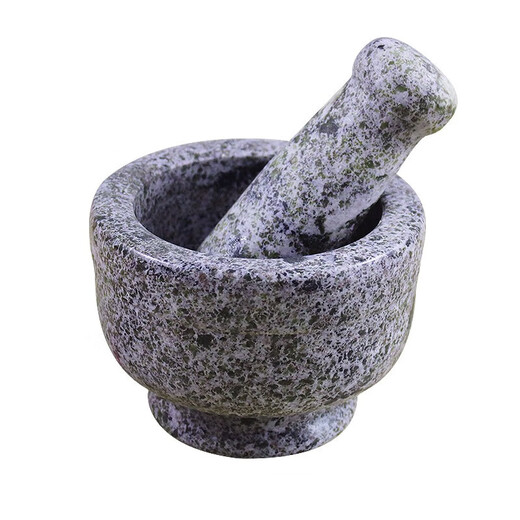 Xianglisi natural large bluestone garlic mortar large household garlic mortar stone mortar mashing medicine jar kitchen supplies garlic press grinding fine polished medical stone large bowl with lid