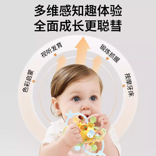 马博士曼哈顿手抓球玩具婴儿牙胶曼哈顿球宝宝牙咬胶可啃咬HX3302