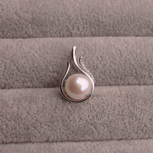 Zhuofu 9-10mm natural freshwater pearl pendant necklace s925 sterling silver women's pendant clavicle chain pendant single genuine white single pendant silver without chain 9-10mm