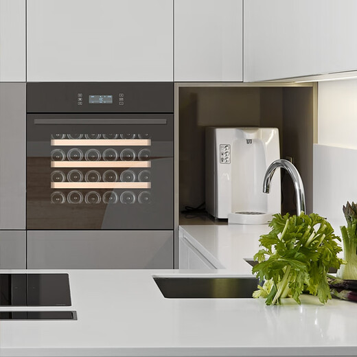 Gironde built-in red wine cabinet constant temperature wine cabinet beverage cabinet tea refrigerator home electronic wine cabinet high cabinet built-in kitchen cabinet matching smart display large screen 455 high-speed free door opening 24 bottles