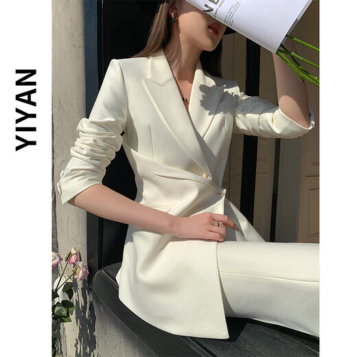 Sugargirl spring and autumn white small suit suit for women new goddess style professional formal wear high-end casual suit jacket white suit L