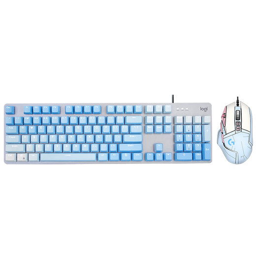 Logitech K845 Проводная механическая клавиатура G502Hero Wired Gaming Gaming Мышиная мышь полноразмерная энтузиажная клавиатура и костюм Mouse Macro Редактирование Macro Macro K845 Красная ось + G502-Yunshui Blue Sticker