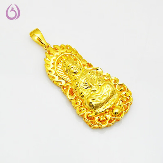 Feixiangge bag 18k gold male Guanyin men's gold Guanyin pendant jewelry Guanyin necklace large Guanyin + gold chain