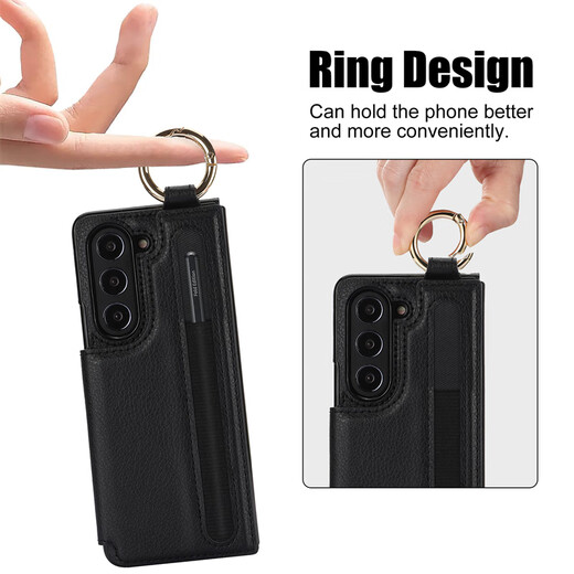 Jinhao eignet sich für Samsung Z Fold5 Mobiltelefone Hülle Pensteckplatz Wallet Wallet Faltblatt