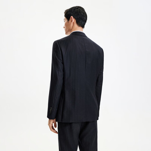 Goldlion pure wool 24 autumn and winter men's suit vertical stripe brushed business suit top gray 54A suit