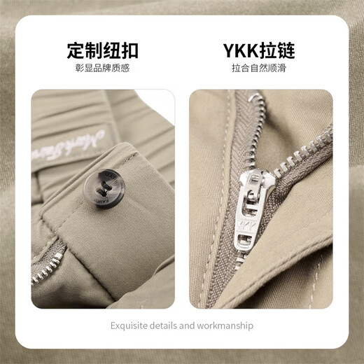 马克华菲【弹力舒适】休闲裤男25春季新款潮流百搭刺绣直筒纯色通勤长裤子 701卡其（经典直筒四季可穿） XL （高175-180重70-75）