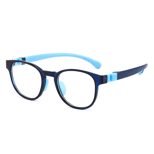 LESCA LUNETIER Children's Anti-Blue Light Radiation Glasses Watch Mobile Phone Computer Protection Eyes Children Flat Light Student Myopia Goggles Gem Blue [Set of Box] 1.56