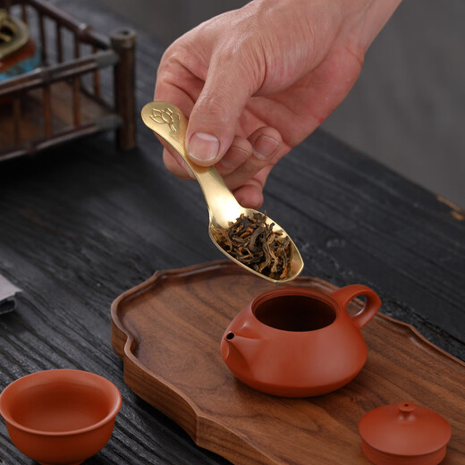 Betfair pure brass high-end tea spoon tea shovel household tea spoon Kung Fu tea set accessories copper tea spoon tea ceremony tea set brass lotus tea spoon