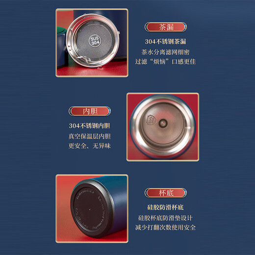 格维立年会礼品定制公司员工生日保温杯定制套装年会礼物客户伴手礼 红色数显杯+自动伞500ml