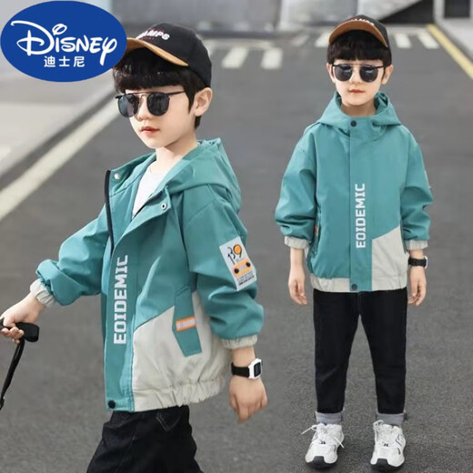 迪士尼（Disney）儿童装男童秋装外套2024新款中大童秋季炸街男孩春秋款洋气风衣潮 黑色EOM春秋款 150cm 适合身高140CM左