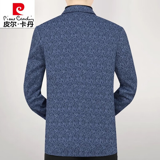 皮尔卡丹（pierre cardin）春秋季新款中年男士羊毛呢西服男休闲春秋季西装外套男上衣爸爸装 3731天蓝 175/L 适合120-135斤