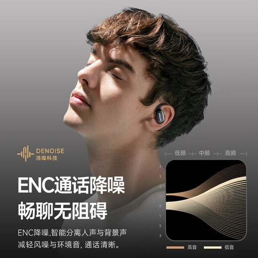 Philips (PHILIPS) Bluetooth headset bone conduction concept true wireless over-ear type open type non-ear clip type sports running long battery life high-end noise reduction universal Apple Huawei TAT5739-Black