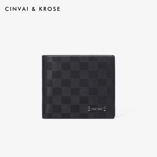 CinvaiKrose wallet men's short style new first-layer genuine leather multi-card slot cowhide wallet birthday gift for boyfriend black