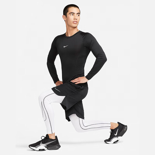 耐克(NIKE)男长袖T恤 速干透气 运动休闲 紧身衣FB7920-010 黑色XL