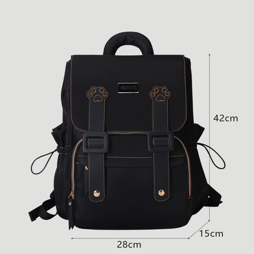 MECROWD妈咪包双肩包2025大容量大功能妈妈外出轻便背奶包手提母婴包 黑色