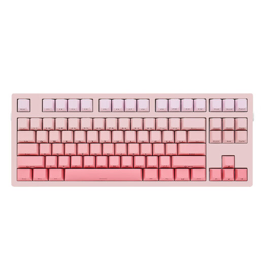 腹灵（FL·ESPORTS）MK870-有线/蓝牙/2.4G三模机械键盘 彼岸樱-粉黛侧刻键帽-BOX白轴 RGB灯光