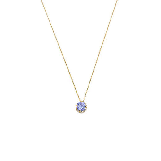 DR-FLVVS Fat Donglai quality tanzanite necklace Japanese natural 18 gold light luxury amethyst Akado pendant natural tanzanite necklace