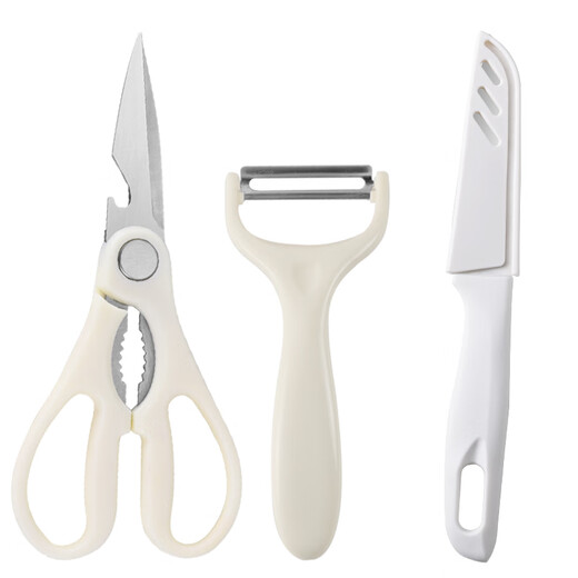 Couteau à fruits ensemble de trois pièces ciseaux en acier inoxydable ménage melon et couteau à fruits ensemble de couteau de dortoir de cuisine de qualité alimentaire ensemble de couteau à fruits ensemble de trois pièces