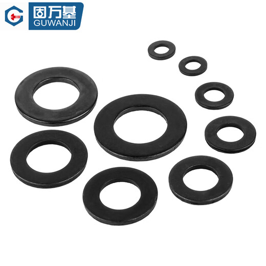 Guwanji black grade 12 flat gasket metal screw flat washer thickened and thin meson round national standard fastener collection 12.9 grade M8x16x1.6 (50 pieces)