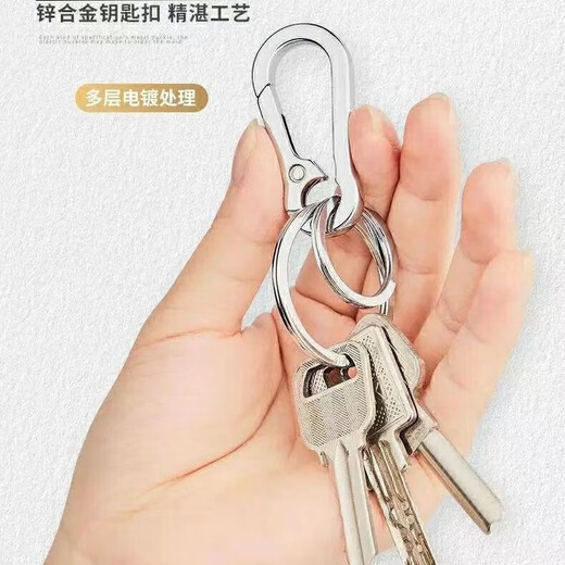 Keychain key pendant waist key ring for men and women gifts gifts for one cent purchase 1 cent for newcomers 0.01 yuan Metal alloy keychain [double ring]