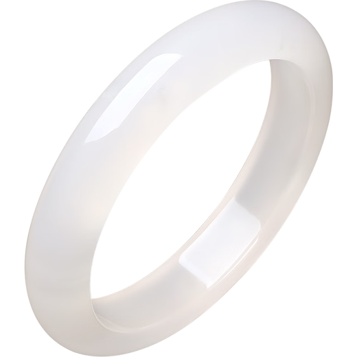 Saturday Blessing White Moonlight Chalcedony Bracelet Wide Strip White Translucent New Chinese Style National Style Gift for Girlfriend on Valentine's Day and Birthday 58mm