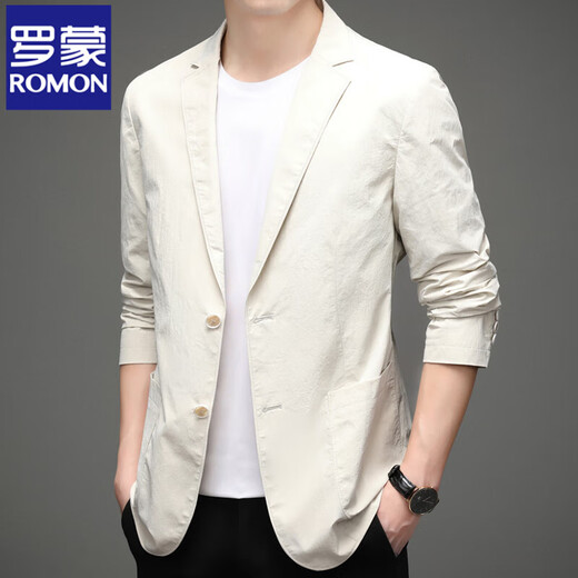 Luo Meng high-end seamless suit men's casual suit spring, autumn and winter coat non-iron woolen coat warm business AE8322 style khaki-style regular XL 180/96A 140-160Jin Jin equals 0.5 kg