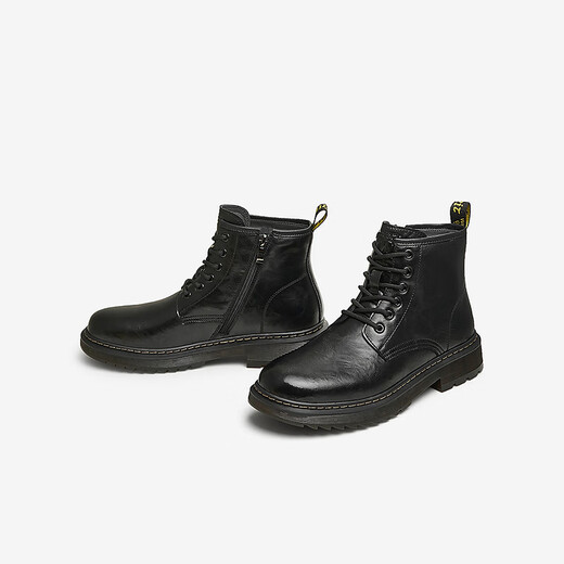 Тата повседневные британские ботинки Martin's Men's Boots Black Temperament Short Boots 2024 Осень и Зимняя Новая VLX02DD4 Black 39