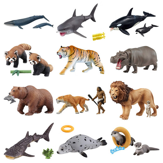 Dome Tomy Dome Kaamlia Simulate Animal Model Raccoon Flamingo Gorilla Shark Blue Whale Ocean Toy [AS-35] Cat Bear (avec feuilles de bambou) 11949