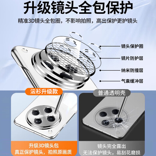 Shanzhe [Selected Shirt] Applicable to oppofindx8pro mobile phone case new findx8 protective case Lin frameless transparent lens full-cover anti-fall simple high-level hard hole [full transparent] 30 times anti-fall-imported material - long-lasting use without yellow OPPO Find X8 Pro