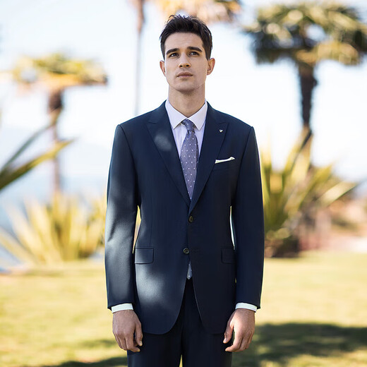 VICUTU men's suit wool business formal wear commuter jacket groom wedding dress blue 175/96B