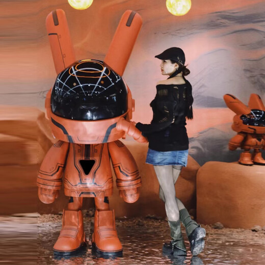 Internet celebrity robbi Mars Space Rabbit large ornament shopping mall restaurant bar KTV trendy shop floor decoration sculpture 1.2 meters Mars Rabbit fixed jin
