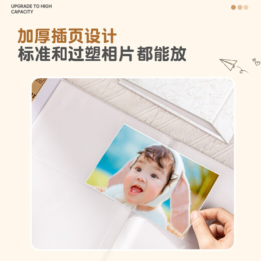 Licao Album Graduation Memorial Album Family Large Capacity Album Storage Book Plastic Insert Baby Diy Couple Travel Record Book Gift 6 inches 200