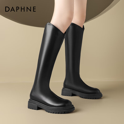 Daphne Slim Boots Women's Autumn and Winter Plus Velvet 2025 New Style Hot Girl Boots No More Than Knees V-mouth Knight Boots Advanced