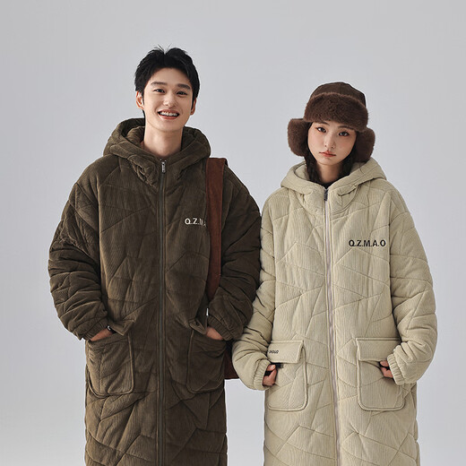 Kiss Cat Winter Australian Plush Quilted Couple Pajamas Women's Long Three-Layer Thickened Men's Suit Home Clothing Outerwear 7013 Green Women's XL