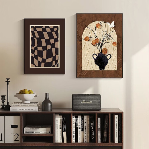 
Chengzi French desktop layout retro living room decoration painting medieval style restaurant persimmon Ruyi sofa background wall hanging painting JD15272 30*40 texture oil canvas ps wood grain frame