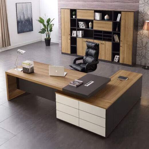 Office executive desk president desk large boss office furniture simple modern supervisor desk manager desk wood color 1.8m boss desk