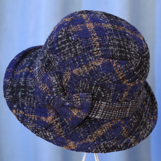 Roasted summer middle-aged and elderly hats for women in autumn and winter mother woolen top hat thickened grandma cloth basin hat spring and autumn casual fisherman hat khaki (wool style) equal size