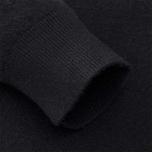 
Dancing with the wolf [100% wool] sweater for men autumn and winter fashion simple skin-friendly men's long-sleeved cardigan sweater 001 black M 170/88A