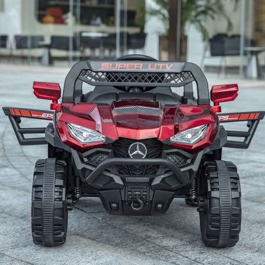 Raft core children's car can seat adults, extra large four-wheel drive dual battery, large Mercedes Benz children's electric car, four-wheel remote control off-road, large double door - factory direct sales - 1-7 years old, low model wheel - without battery - cannot sit