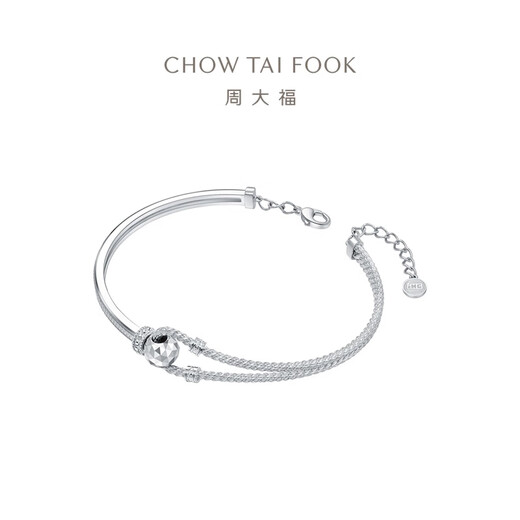 Chow Tai Fook ING KNOT series platinum bracelet bracelet PT163647 birthday gift 58mm