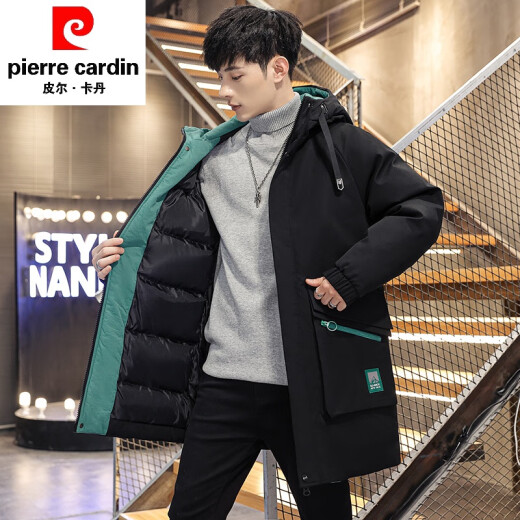 Piercadan Teenager Winter mit mittlerem Baumwollmantel Herrenjacke verdickter Wattebotte Junior High School Schüler Baumwolljacke Winterkleidung 6189 Black Green M (ca. 80 ~ 100 Jin [Jin gleich 0,5 kg] kann getragen werden)